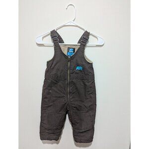 BERNE Fleece Lined Brown Insulated Bib Overall Pants Youth Boy's Size 24M